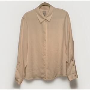 Nic+Zoe Women's Button Up Blouse Ivory Size XXL 0644